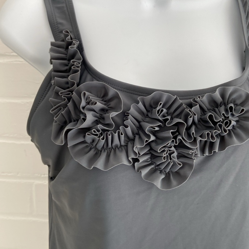 New With Tags Womens Grey Two-Piece Tankini Bathing Suit Size M - Picture 5 of 11